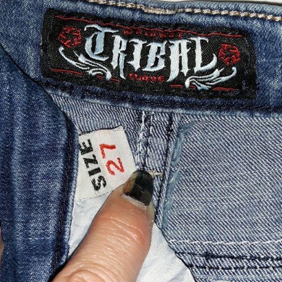Tribal Mom Jeans Embroidered Designs 27 High Waist - Picture 6 of 6